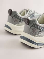 Grey Standard Fit (F) Elastic Lace Trainers - Image 3 of 5