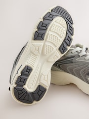 Grey Standard Fit (F) Elastic Lace Trainers - Image 4 of 5