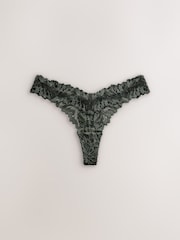 Green Thong Ultimate Comfort Lace Knickers 2 Pack - Image 2 of 7
