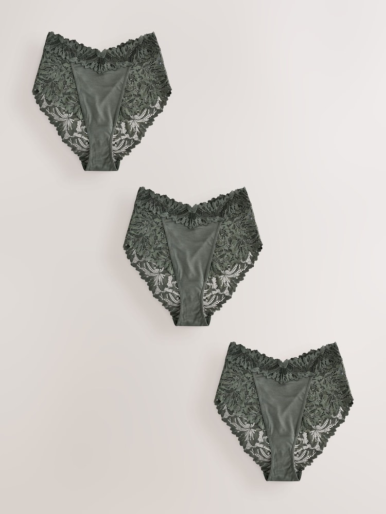 Grün - Ultimate Comfort Spitzenhöschen 3er-Pack - Bild 1 von 10