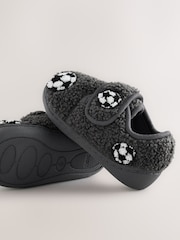 Grey Football Touch Fastening Cupsole Slippers - Image 3 of 5