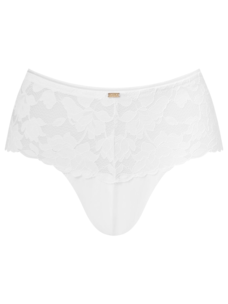 KBX White Thong Charlotte Brushed High Waisted twice Knickers - Image 6 of 6
