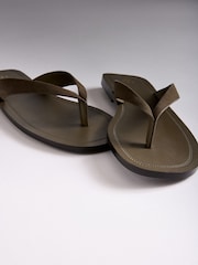The Set Toe Thong Casual Sandals khaki Suede - Image 5 of 7