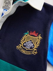 Blue/Green Quad Long Sleeve Rugby Polo Top (3mths-7yrs) - Image 9 of 9