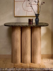 Mid Natural Oak Effect Console Table - Image 1 of 8