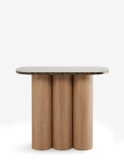 Mid Natural Oak Effect Console Table - Image 4 of 8
