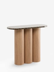 Mid Natural Oak Effect Console Table - Image 5 of 8