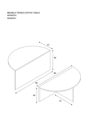 Mid Natural Jensen Solid Mango and Marble Coffee Table - Image 4 of 7