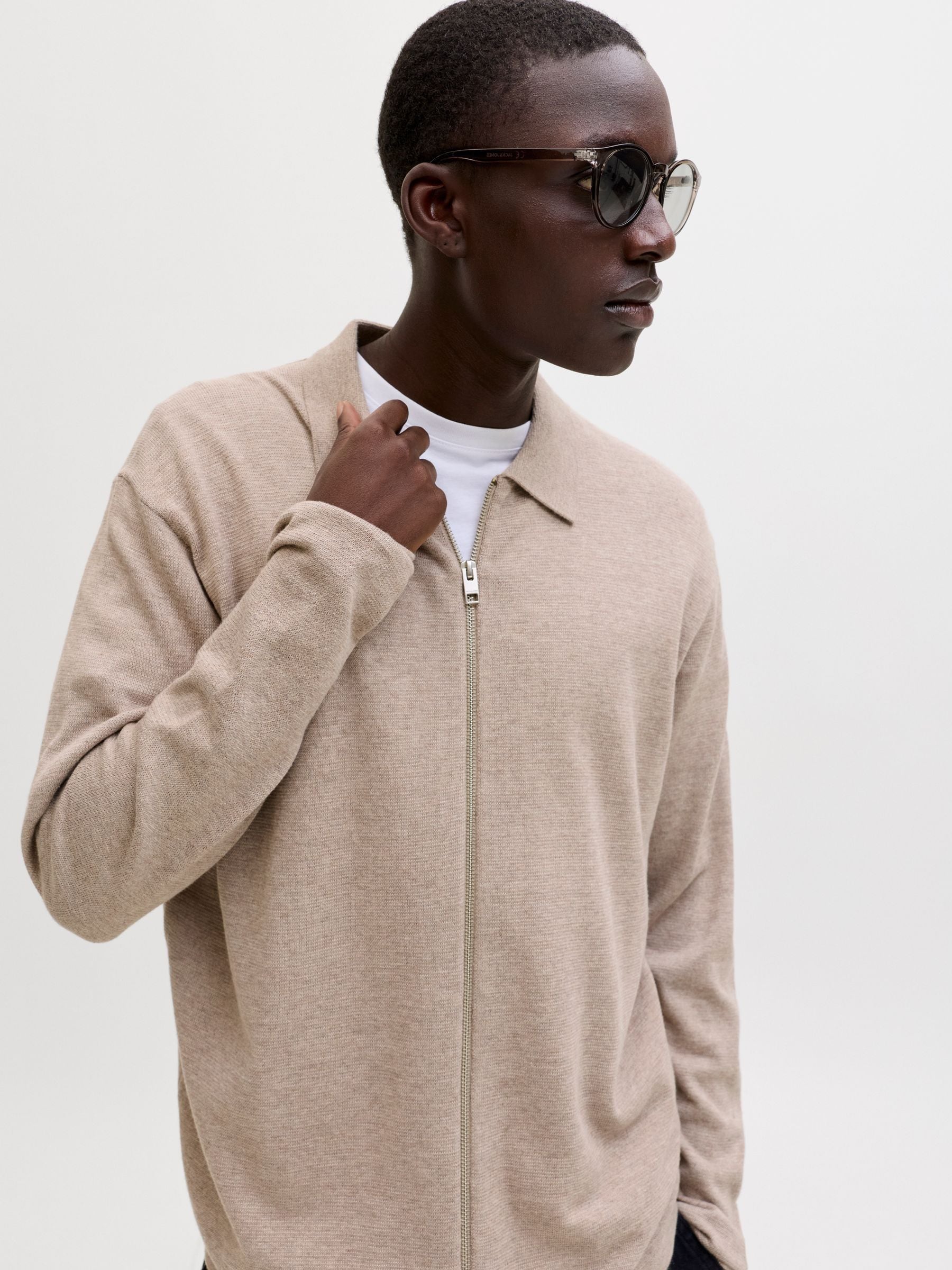 Buy JACK & JONES Brown Knitted Polo Shirt from Next USA