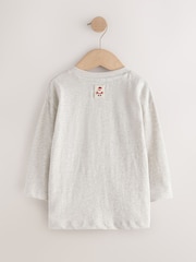Crema con bordados - Camiseta navideña de manga larga (3 meses - 7 años) - Imagen 6 de 8