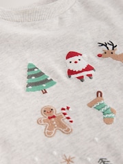 Crema con bordados - Camiseta navideña de manga larga (3 meses - 7 años) - Imagen 8 de 8
