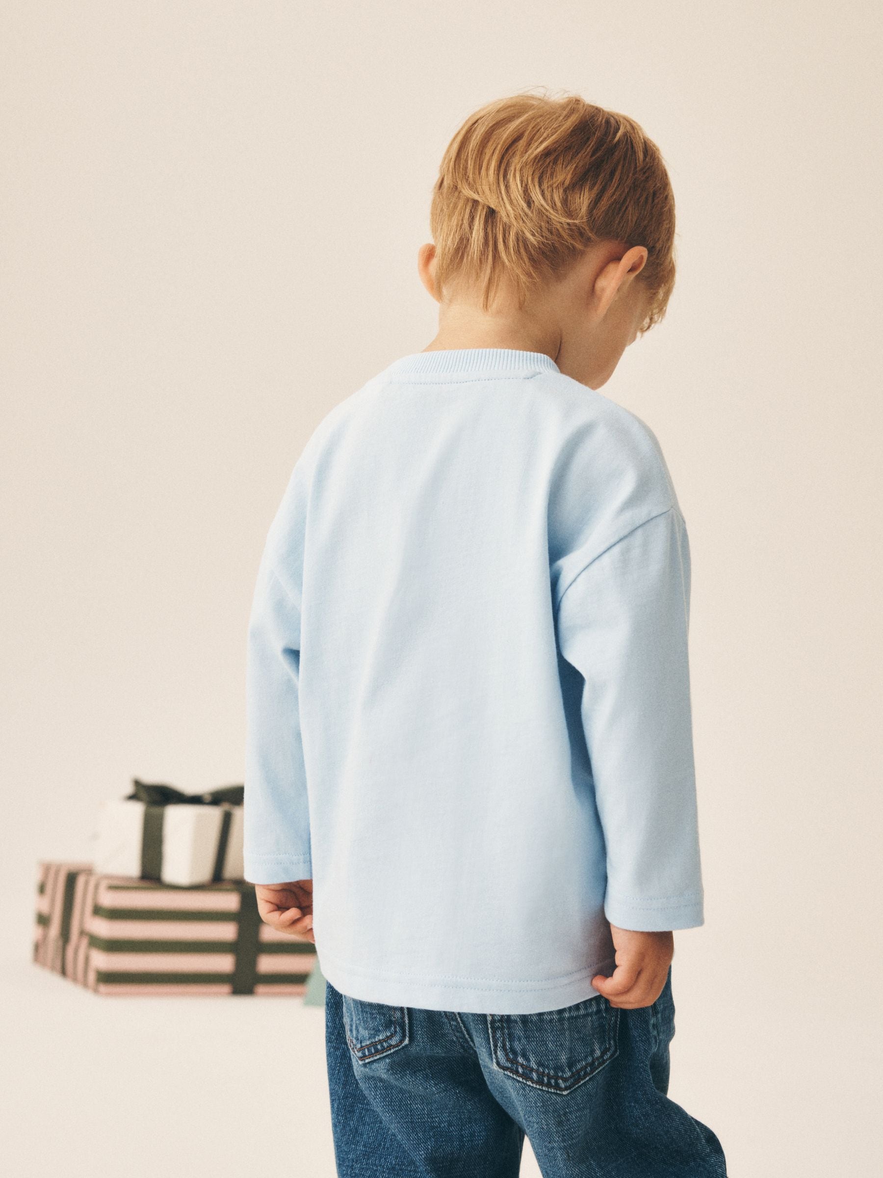 Buy Light Blue Embroidered Letter to Santa Mouse Long Sleeve