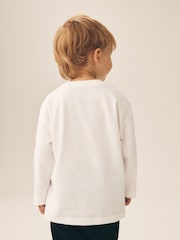 Cream/White Embroidered Scene Long Sleeve Christmas T-Shirt (3mths-7yrs) - Image 3 of 8