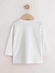 Cream/White Embroidered Scene Long Sleeve Christmas T-Shirt (3mths-7yrs) - Image 6 of 8
