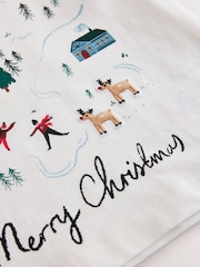 Cream/White Embroidered Scene Long Sleeve Christmas T-Shirt (3mths-7yrs) - Image 7 of 8