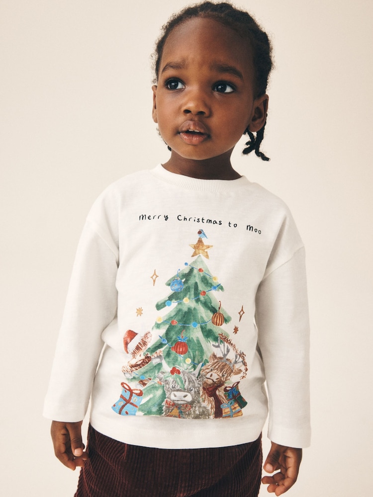 White Hamish Watercolour - Landarmshirt mit weihnachtlichem Design (3 M.–7 J.) - Bild 1 von 4