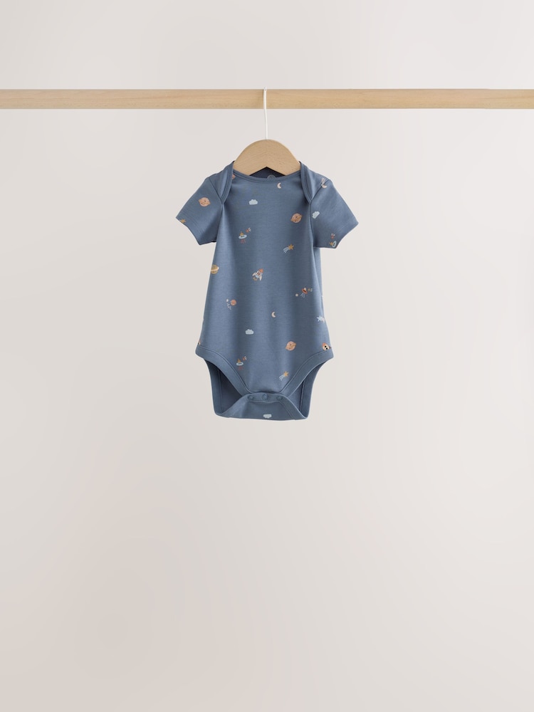 Blue Character Short Sleeve Baby Bodysuits 7 Pack - Image 2 of 14 Blue Character Short Sleeve Baby Bodysuits 7 Pack - Image 2 of 14