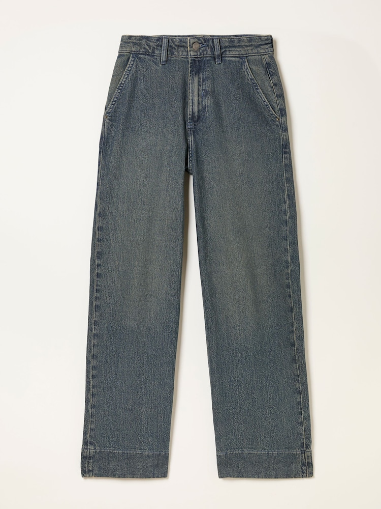 FatFace Hove Dark Teal Blue Wide Leg Crop Jeans - Image 8 of 8 FatFace Hove Dark Teal Blue Wide Leg Crop Jeans - Image 8 of 8