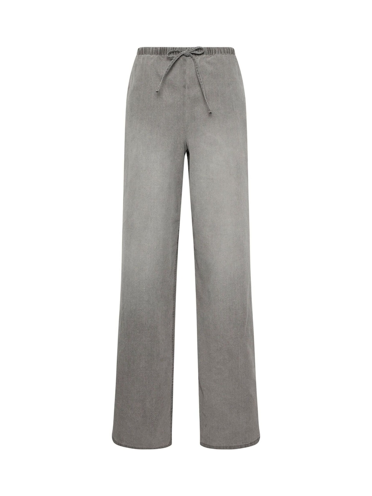 Long Tall Sally Grey Wide Leg Pull On Jeans - Image 5 of 5