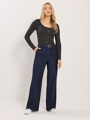 Long Tall Sally Blue Belted Wide Leg Trousers - Image 1 of 5