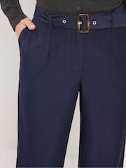 Long Tall Sally Blue Belted Wide Leg Trousers - Image 4 of 5