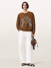 AllSaints Brown Luck Pippa Sweatshirt - Image 3 of 7