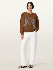AllSaints Brown Luck Pippa Sweatshirt - Image 4 of 7