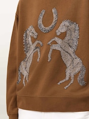 AllSaints Brown Luck Pippa Sweatshirt - Image 6 of 7