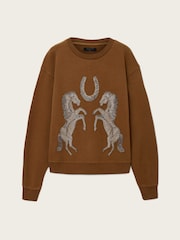 AllSaints Brown Luck Pippa Sweatshirt - Image 7 of 7
