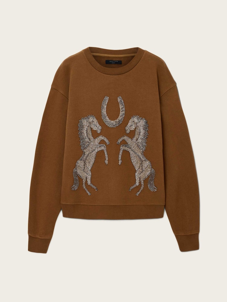 AllSaints Brown Luck Pippa Sweatshirt - Image 7 of 7