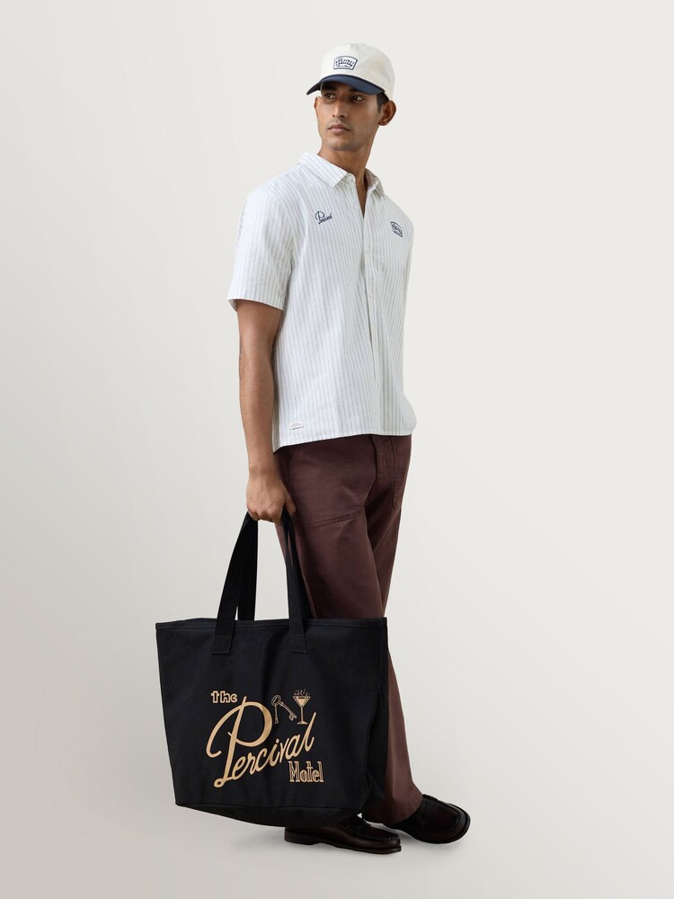 Percival White Lucia Boxy Stripe Short Sleeve Shirt - Image 2 of 7