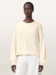 AllSaints White Lila Embos Sweatshirt - Image 1 of 5