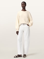 AllSaints White Lila Embos Sweatshirt - Image 3 of 5