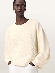 AllSaints White Lila Embos Sweatshirt - Image 4 of 5