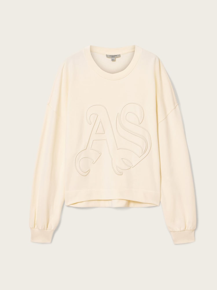 AllSaints White Lila Embos Sweatshirt - Image 5 of 5