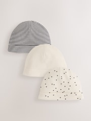 Monochrome Waffle Baby Beanies 3 Pack (0-18mths) - Image 1 of 6