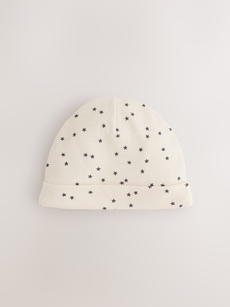 Monochrome Waffle Baby Beanies 3 Pack (0-18mths) - Image 2 of 6 Monochrome Waffle Baby Beanies 3 Pack (0-18mths) - Image 2 of 6