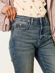 FatFace Chesham Dark Teal Blue Petite Girlfriend Jeans - Image 3 of 6