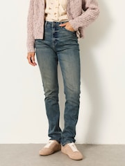 FatFace Chesham Dark Teal Blue Petite Girlfriend Jeans - Image 4 of 6
