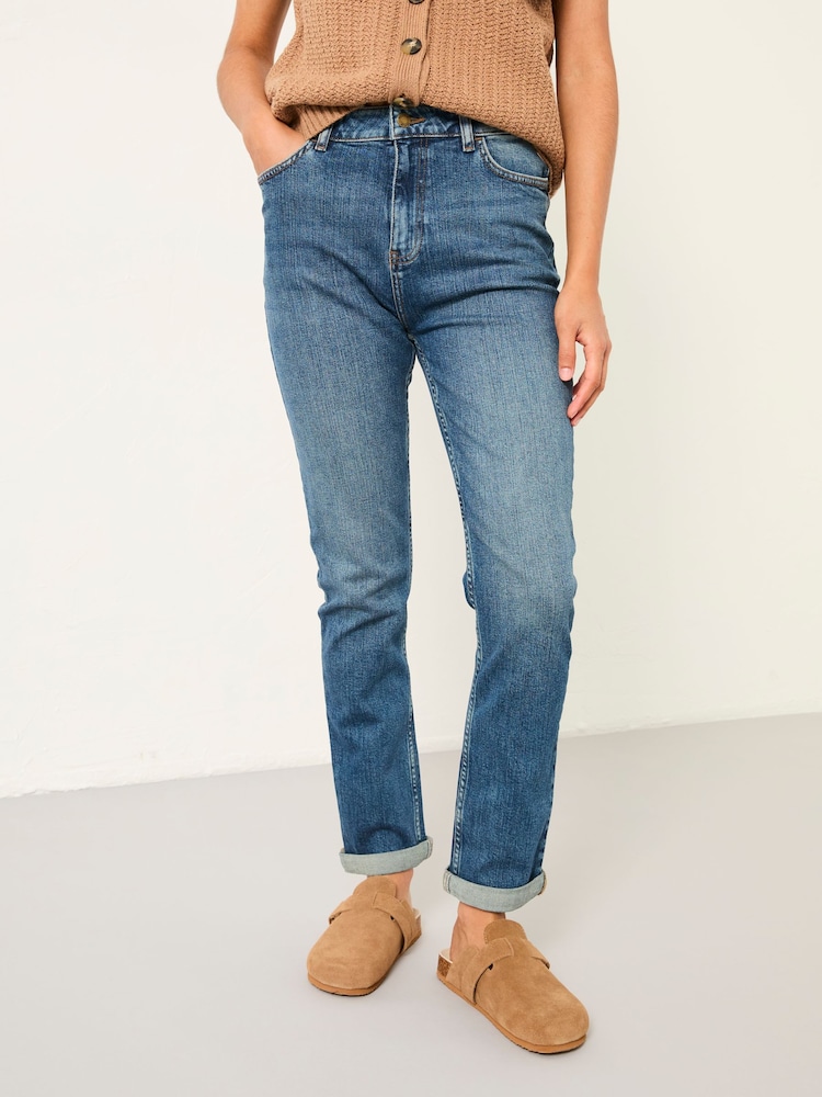 FatFace Chesham Indigo Blue Petite Girlfriend Jeans - Image 1 of 8