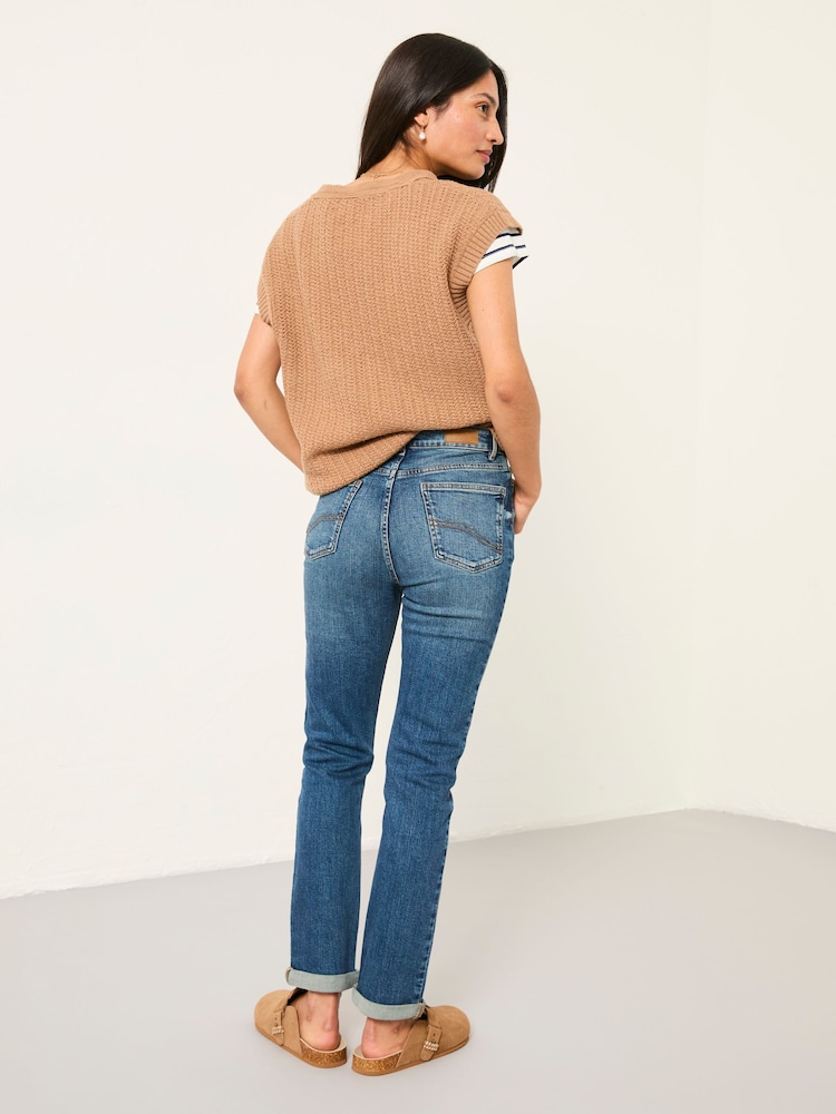 FatFace Chesham Indigo Blue Petite Girlfriend Jeans - Image 2 of 8