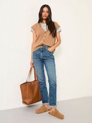 FatFace Chesham Indigo Blue Petite Girlfriend Jeans - Image 3 of 8