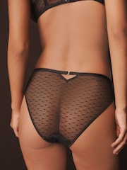 Charcoal Grey High Leg N.Premium Swiss Designed Embroidered Knickers - Image 4 of 10