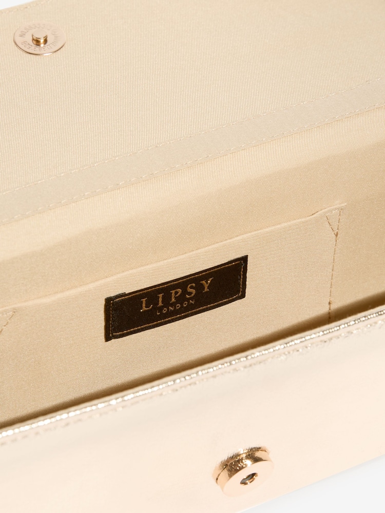 Lipsy Gold Tassel Trim Clutch Bag - Image 5 of 5