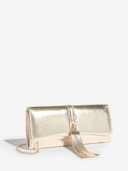 Gold - Lipsy Tassel Trim Clutch Bag - Bild 6 von 9