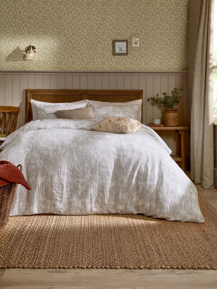 Voyage Natural Braeflower Cotton Muslin Duvet Set - Image 1 of 5