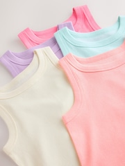 Pink/Orange Pastel Vest 5 Pack (1.5-16yrs) - Image 8 of 9