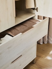 White Bronx Oak Effect 4 Door, 3 Drawer Wardrobe - Image 4 of 10