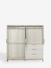 White Bronx Oak Effect 4 Door, 3 Drawer Wardrobe - Image 7 of 10