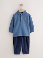 Bleu - Ensemble polo à manches longues et Survêtement (3mois -7an) - Image 5 de 9